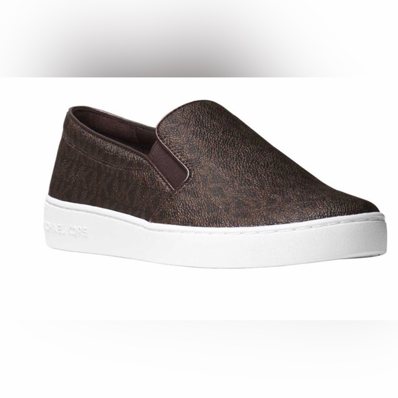 MICHAEL Michael Kors Women’s Keaton Logo-Print Slip On Sneaker Brown Size 6M - Picture 1 of 13